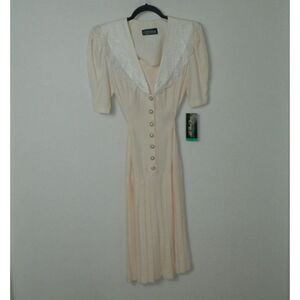 All That Jazz Dress Vintage  80's CottageCore‎ Removable Dickie Junior Size 9/10